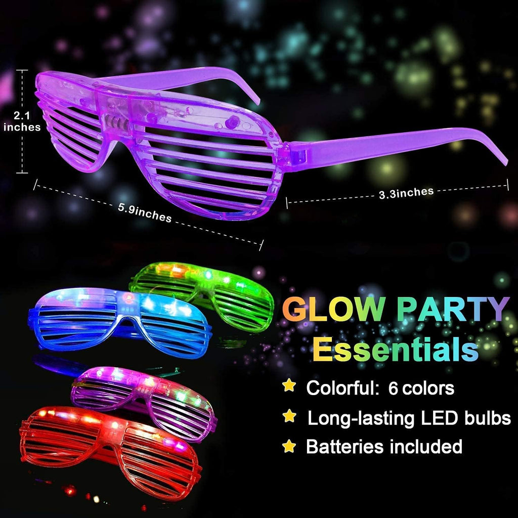 50 Pack LED Glow in The Dark Party Glasses S4510