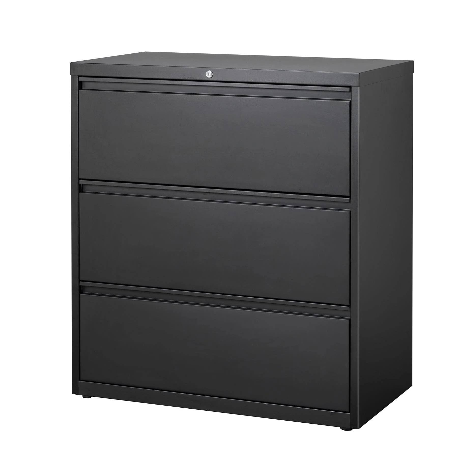 Black 3 Drawer Lateral File Cabinet P21534