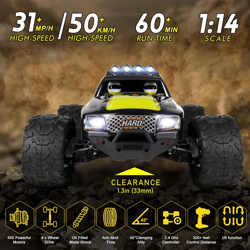 1:14 Scale RC Monster Truck with 3 Batteries J71531