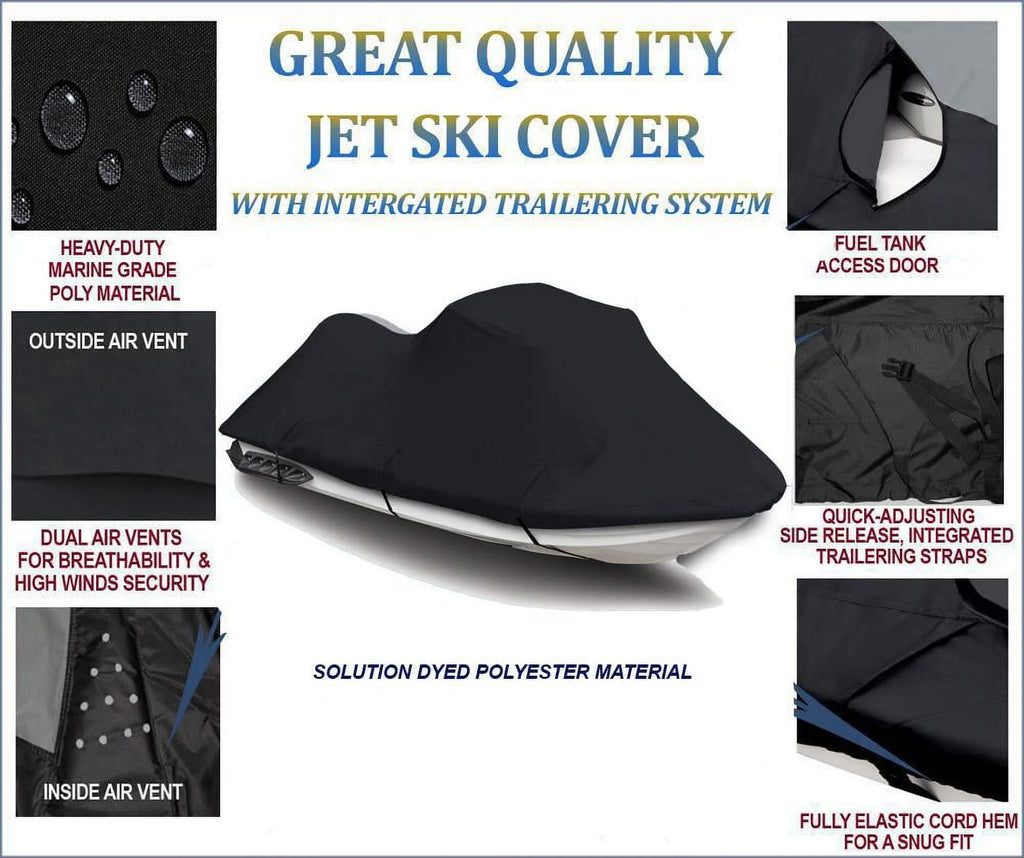 Black 600 Denier JetSki Cover 1-2 Seater P447