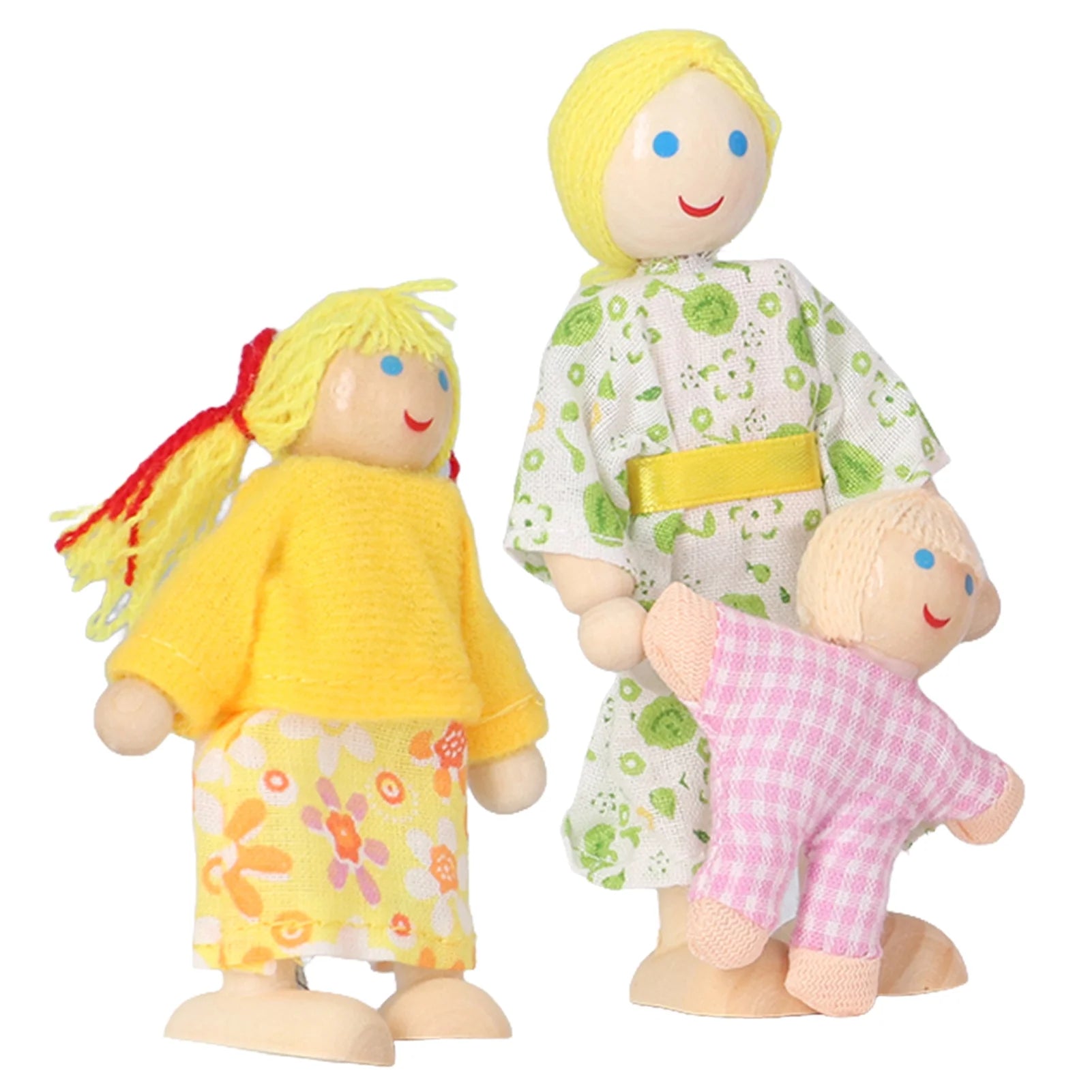 8pcs Wooden Dollhouse People Figures J698