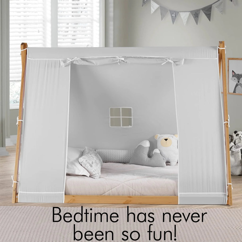 Twin Floor Bed with Natural Frame D961