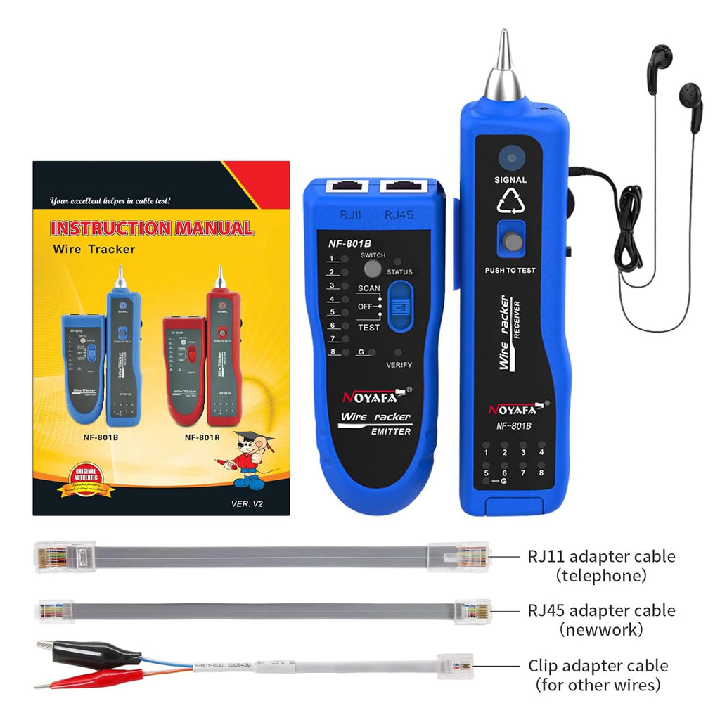 Blue Pack of 2 Network Cable Tester with Earphone and Toolkit R11404