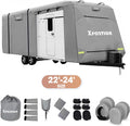 4-Layer Windproof Camper Trailer Cover with Tongue Jack Cover, Tire Covers, Gutter Covers E622588