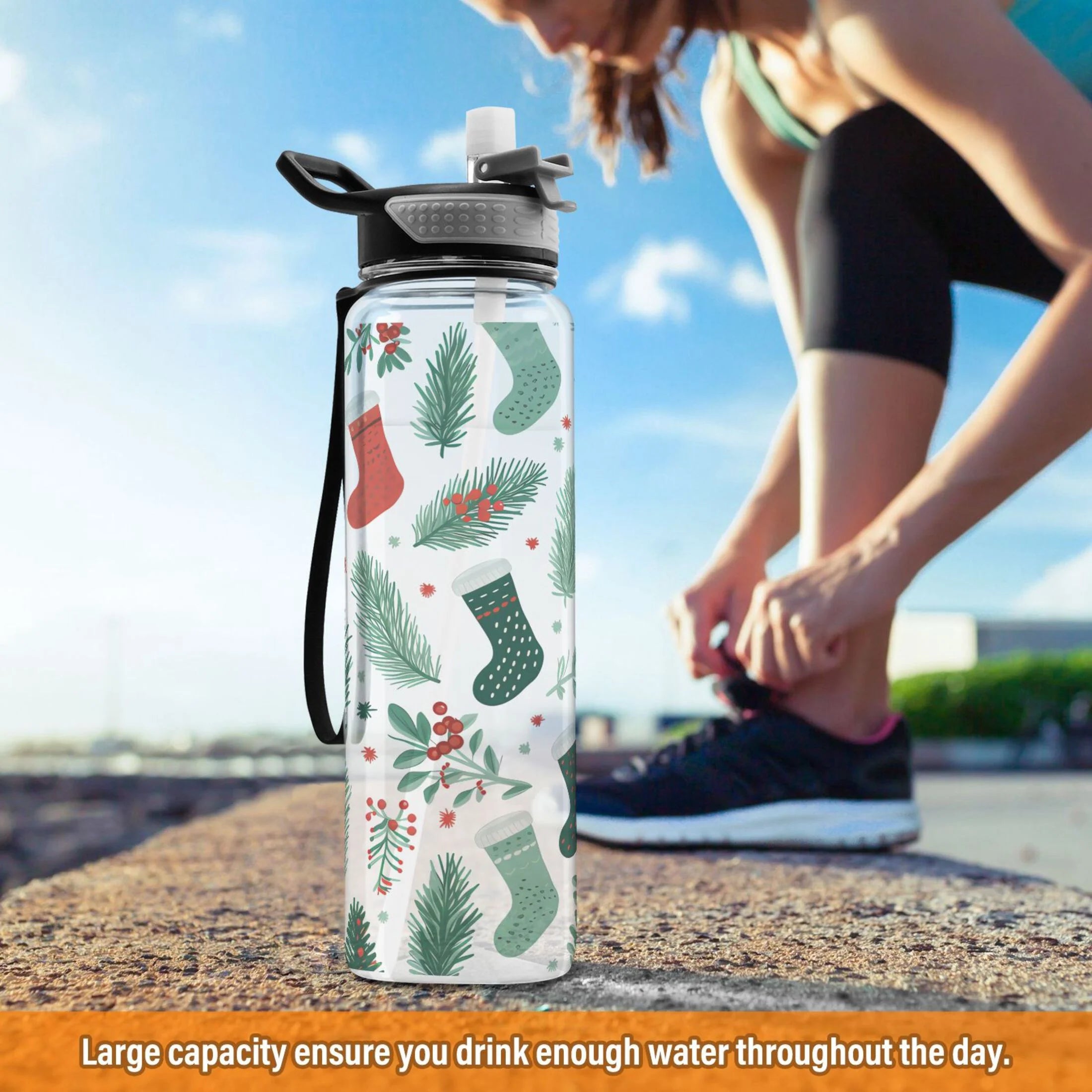 Clear 32oz Tritan Water Bottle with Straw G954611