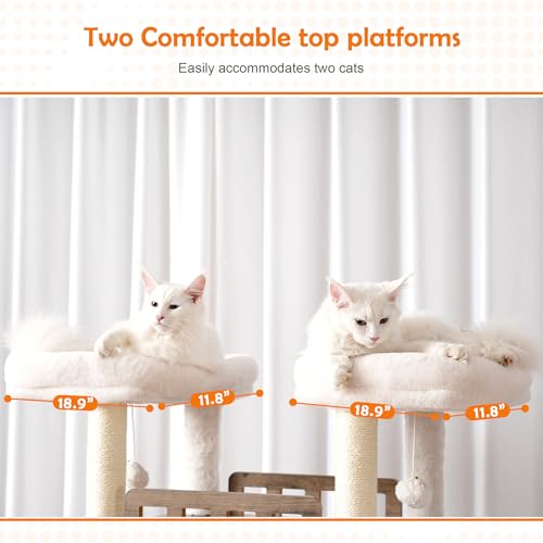 72-inch Wooden Cat Tree with Litter Box Enclosure and Scratching Post R24209