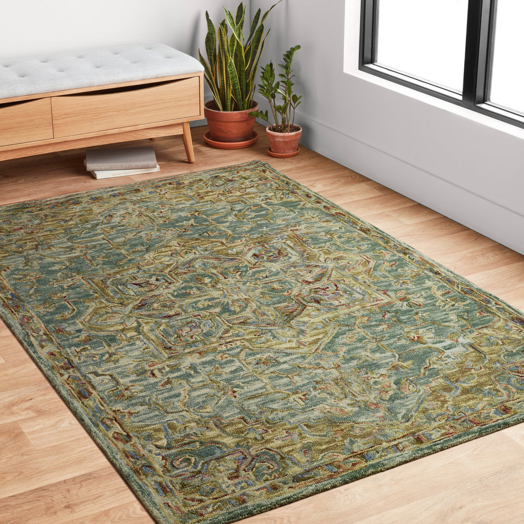 Hand-hooked Wool Medallion Area Rug 7'9" x 9'9" D816049