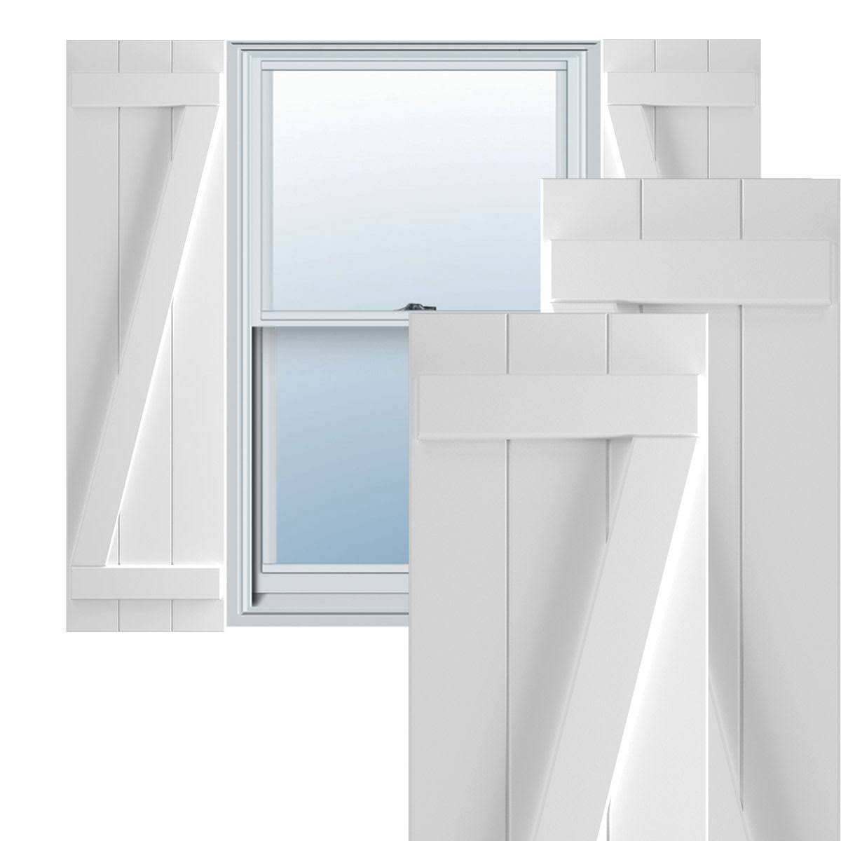Unfinished PVC Board and Batten Shutters, Per Pair L178523