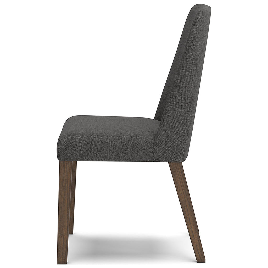 Upholstered Side Chair with Foam Cushion, Set of 2, Dark Gray & Brown P27181