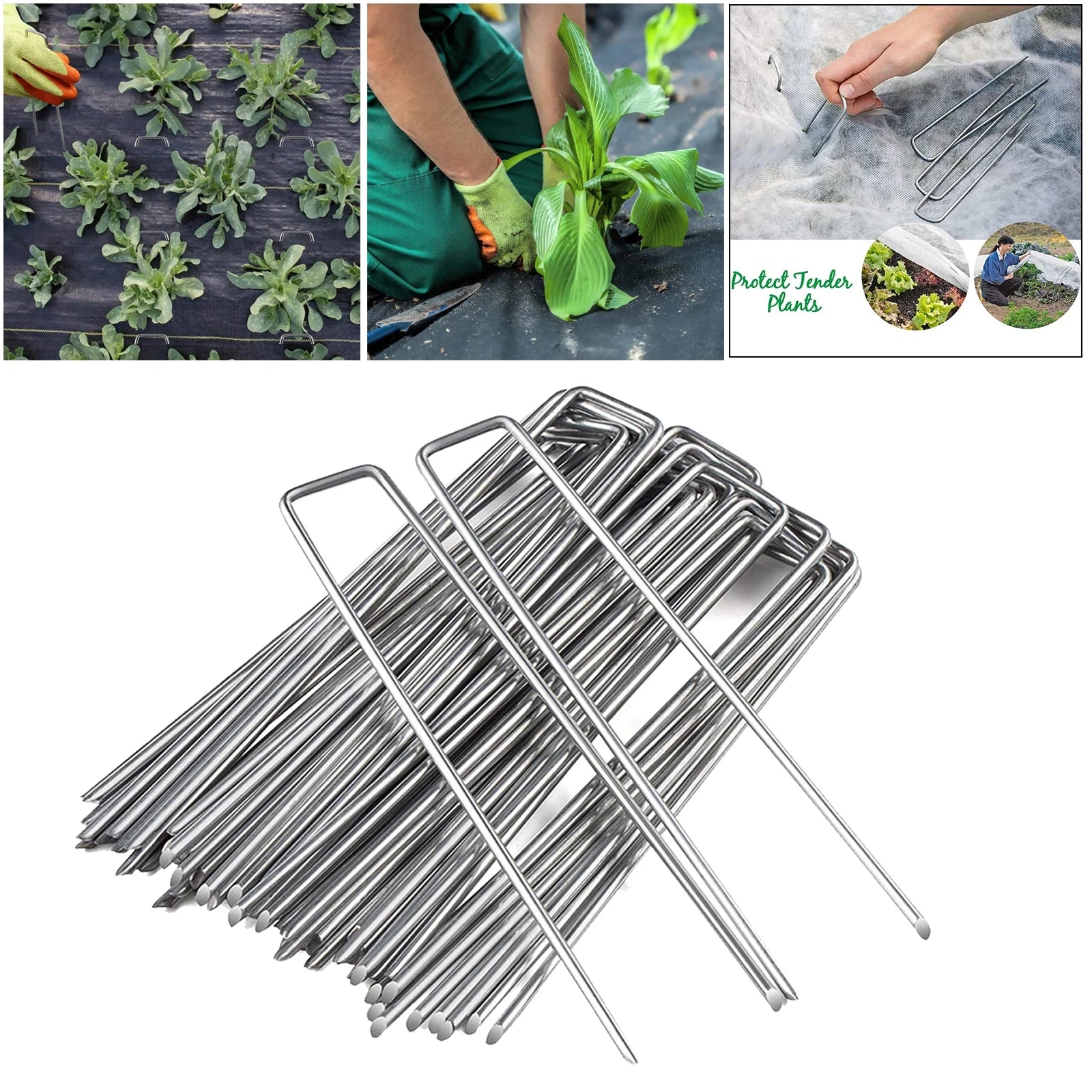 50 Packs Galvanised Ground Pegs for Artificial Grass F13271