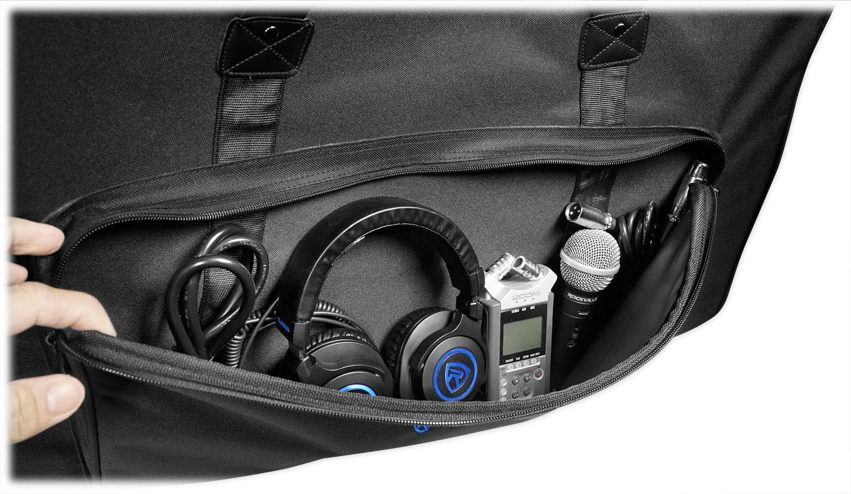 Rockville Rolling Travel Case Speaker Bag with Handle and Wheels E449029