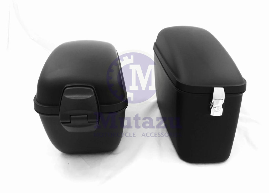 Matte Black Hard Motorcycle Saddle bags J33271