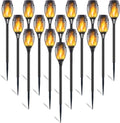 16 Pack Solar Torch Lights with Flickering Flames, Waterproof K26868