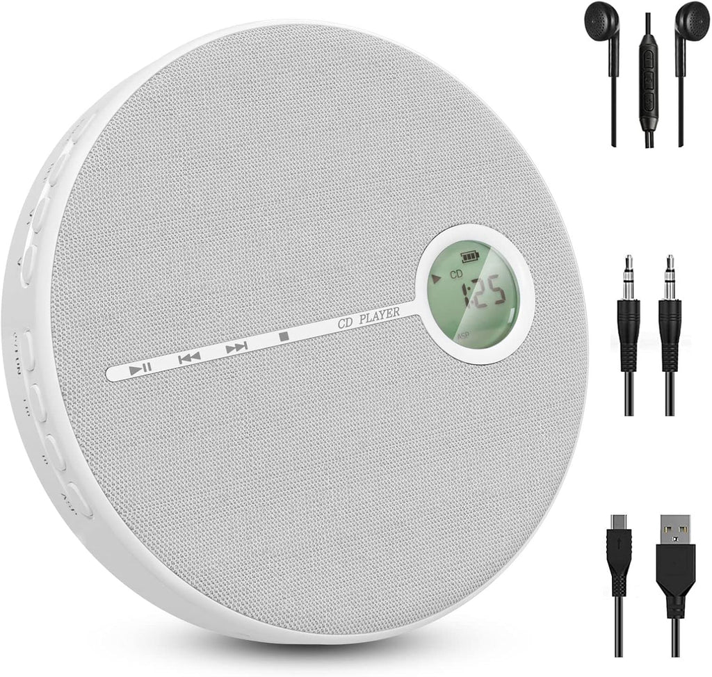 Rechargeable CD Player with Bluetooth, Gray, Pack of 2 K89351