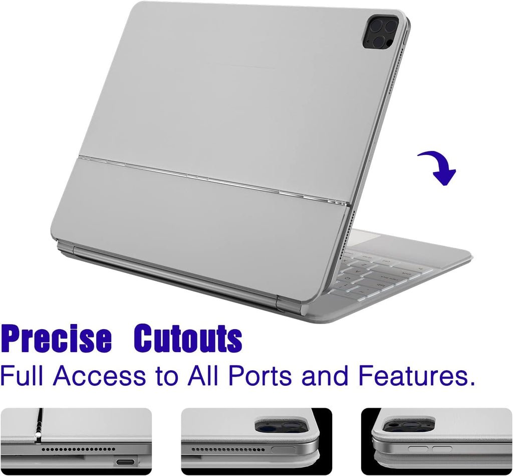 White Leather Magnetic Keyboard Case for iPad Pro 12.9 inch C635