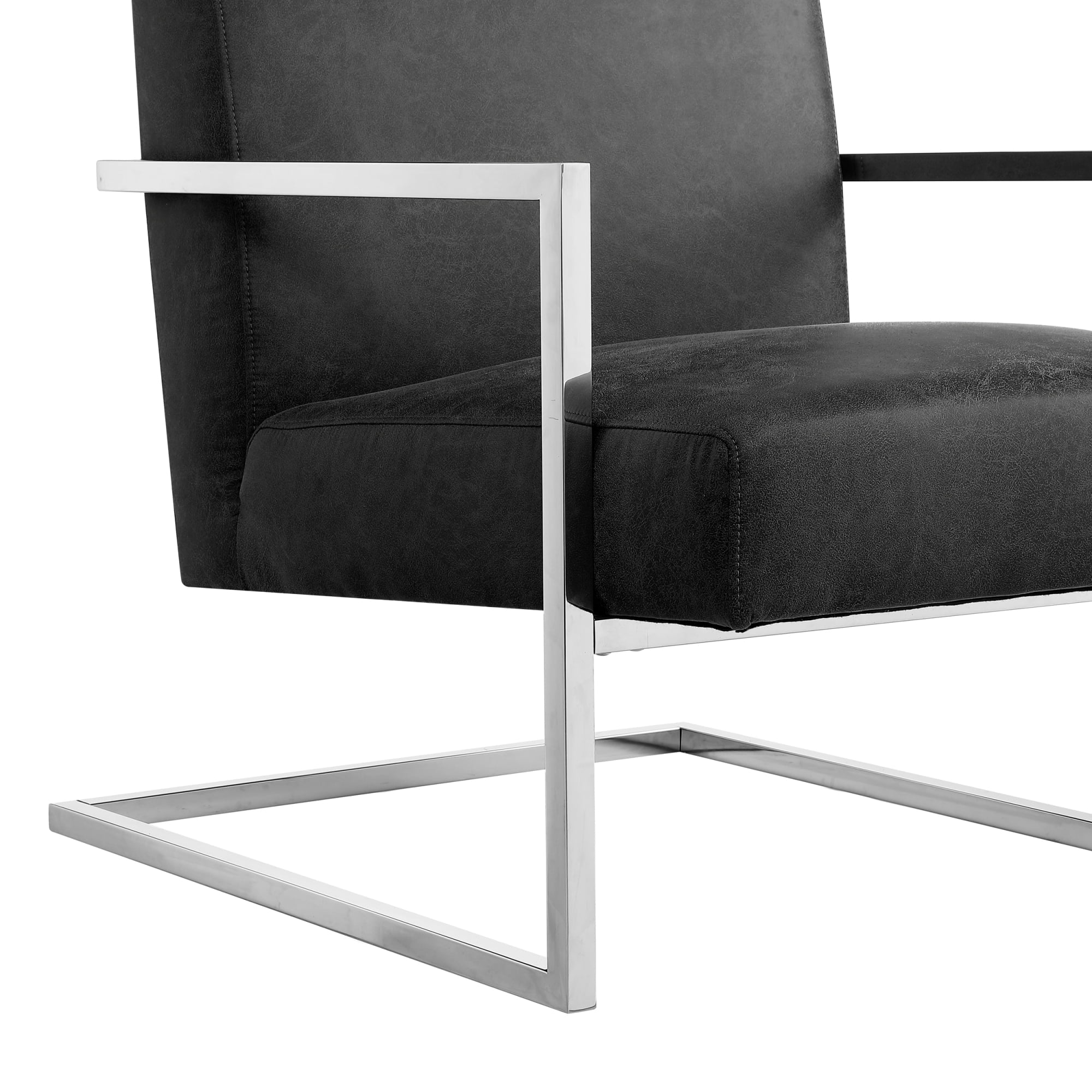 Charcoal PU Leather Accent Chair B612429