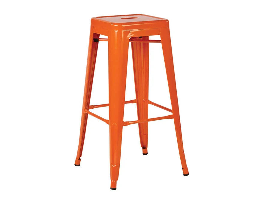 Orange Metal Backless Stool G922304