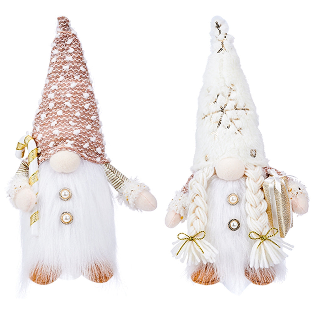 2pcs Christmas Gnome Plush Doll with Lights LED Glowing Ornaments O856190