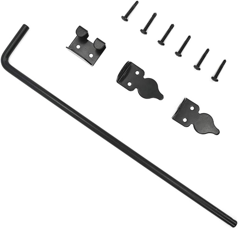 Heavy Duty Steel Gate Drop Rod 18 inch Black Finish 2 Pack W2812