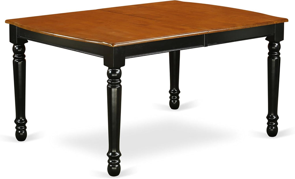 7 Piece Rectangle Wooden Dining Table with Butterfly Leaf and 6 Chairs, Black & Cherry I1680