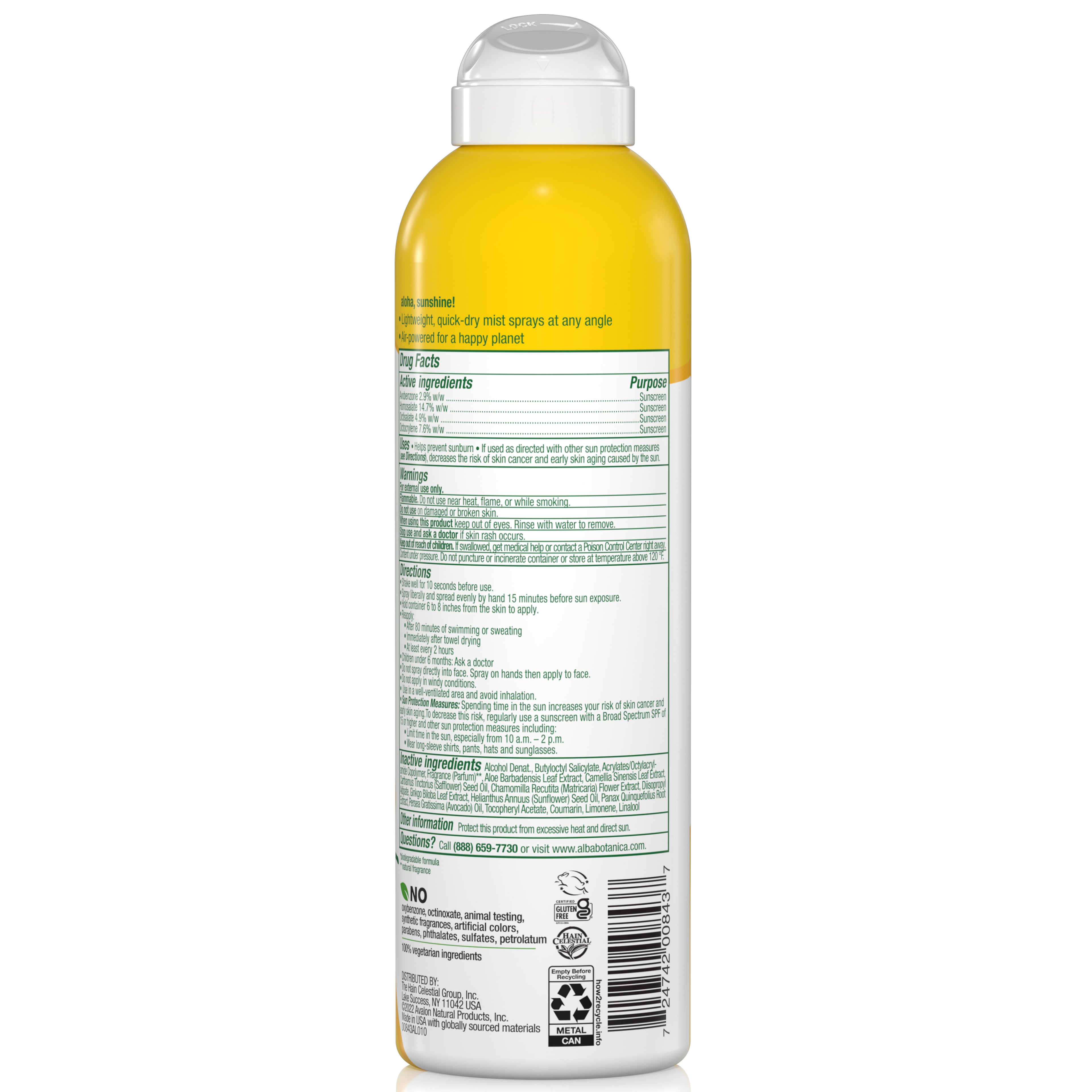 Sunscreen Spray SPF 50, Coconut, 5 fl oz B931404
