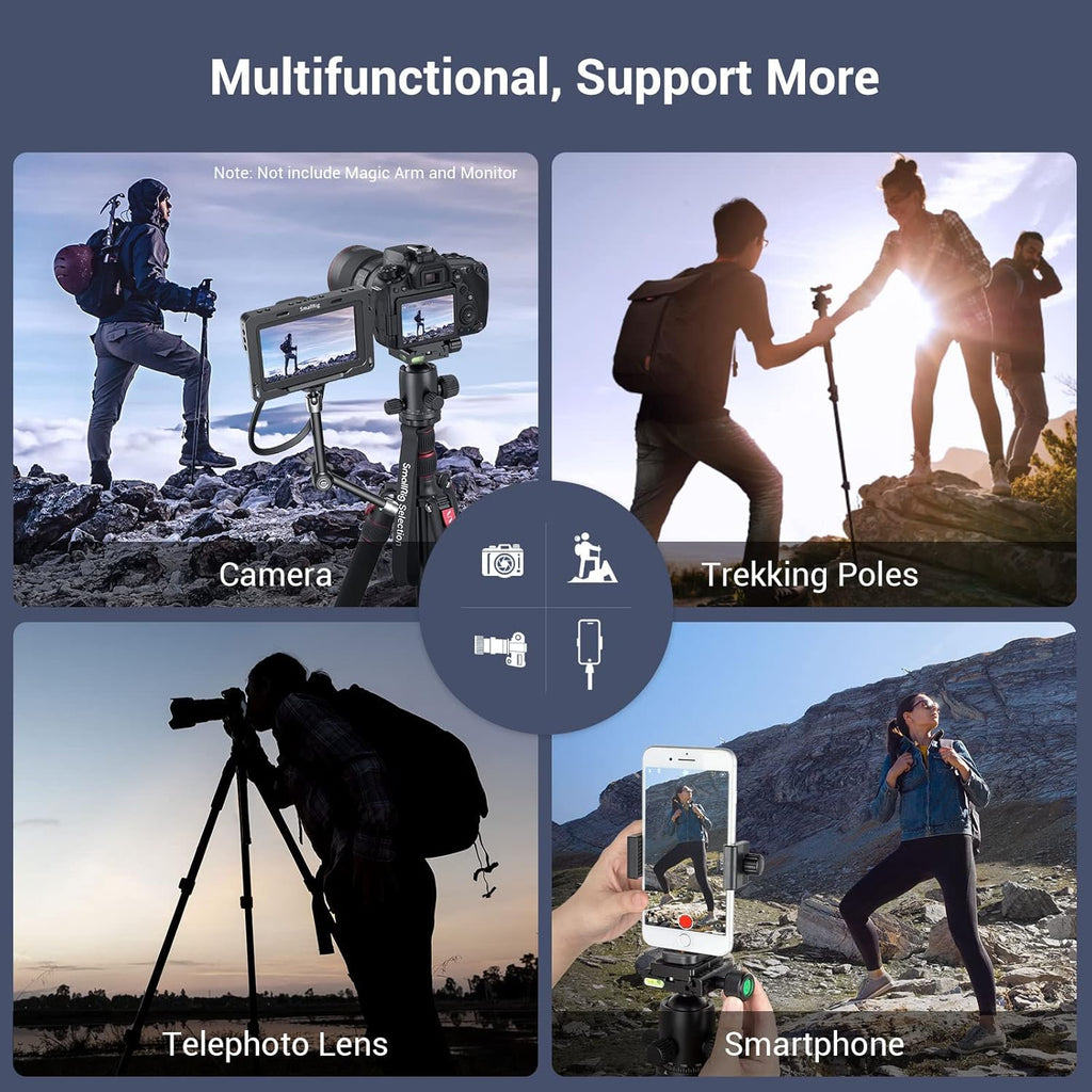 Aluminum Camera Tripod Monopod, Foldable, 360 Degree Ball Head, Quick Release Plate, Payload 33lb, Height 18.5 to 78, Pack of 2 I8034