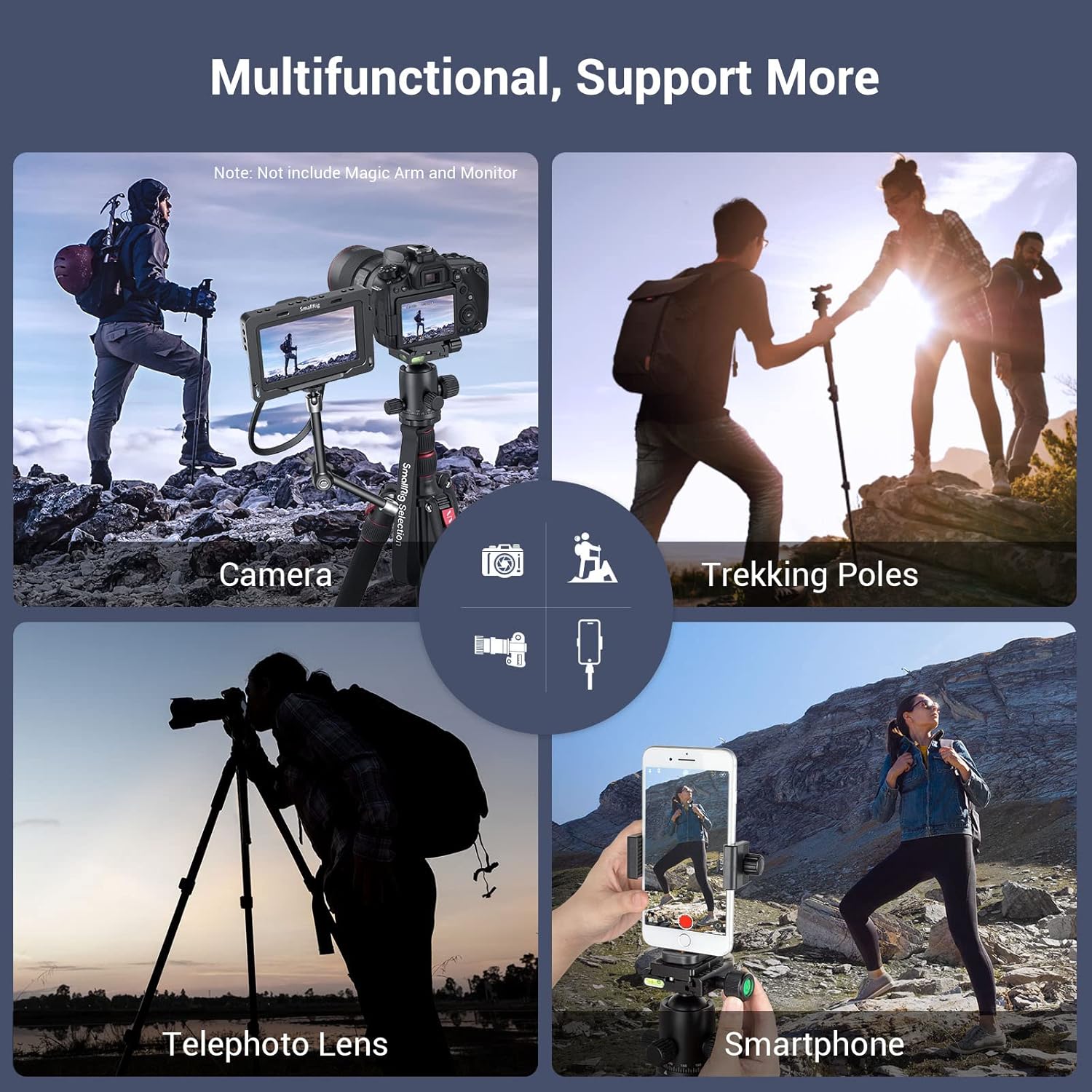Aluminum Camera Tripod Monopod, Foldable, 360 Degree Ball Head, Quick Release Plate, Payload 33lb, Height 18.5 to 78, Pack of 2 I8034