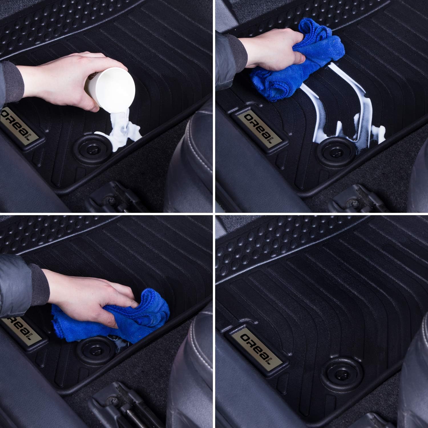 Black Floor Mats Liners for Ford Fusion / Lincoln MKZ 2017 2018 2019 2020 Heavy Duty All Weather Front and Rear Car Carpet D2355