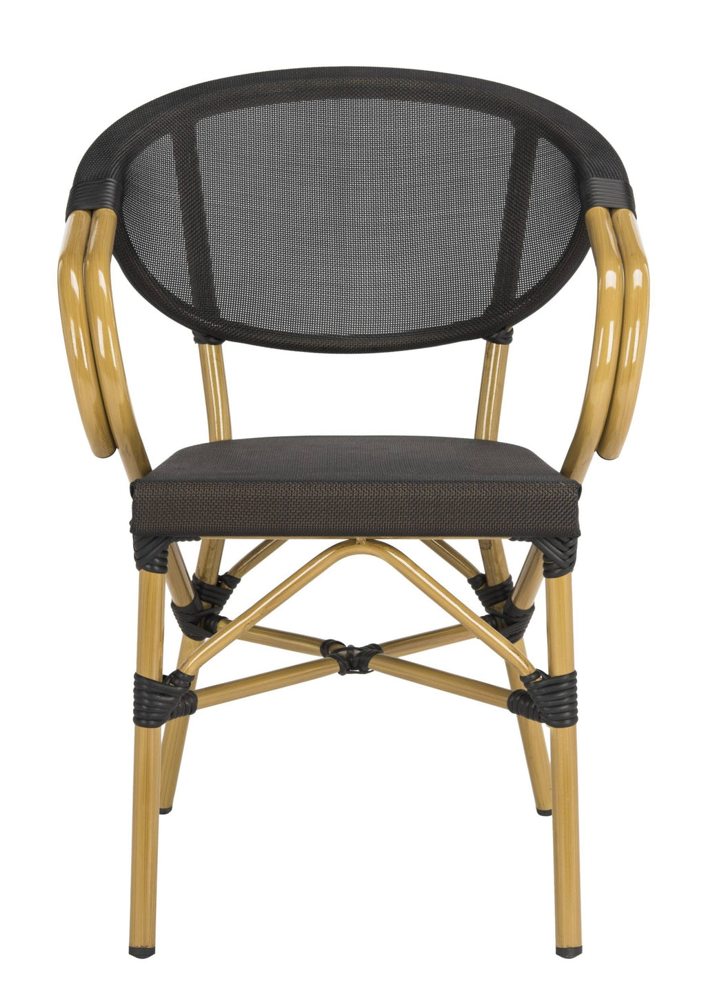 Black Stacking Arm Chair Set of 2 I4706
