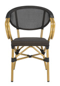 Black Stacking Arm Chair Set of 2 I4706