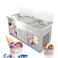 22" Double Round Pans Fried Ice Cream Machine with 10 Refrigerated Tanks D698