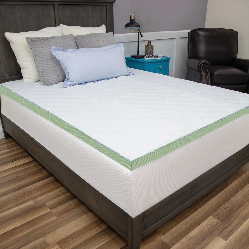 White Full Quilted Memory Foam Mattress Topper L518