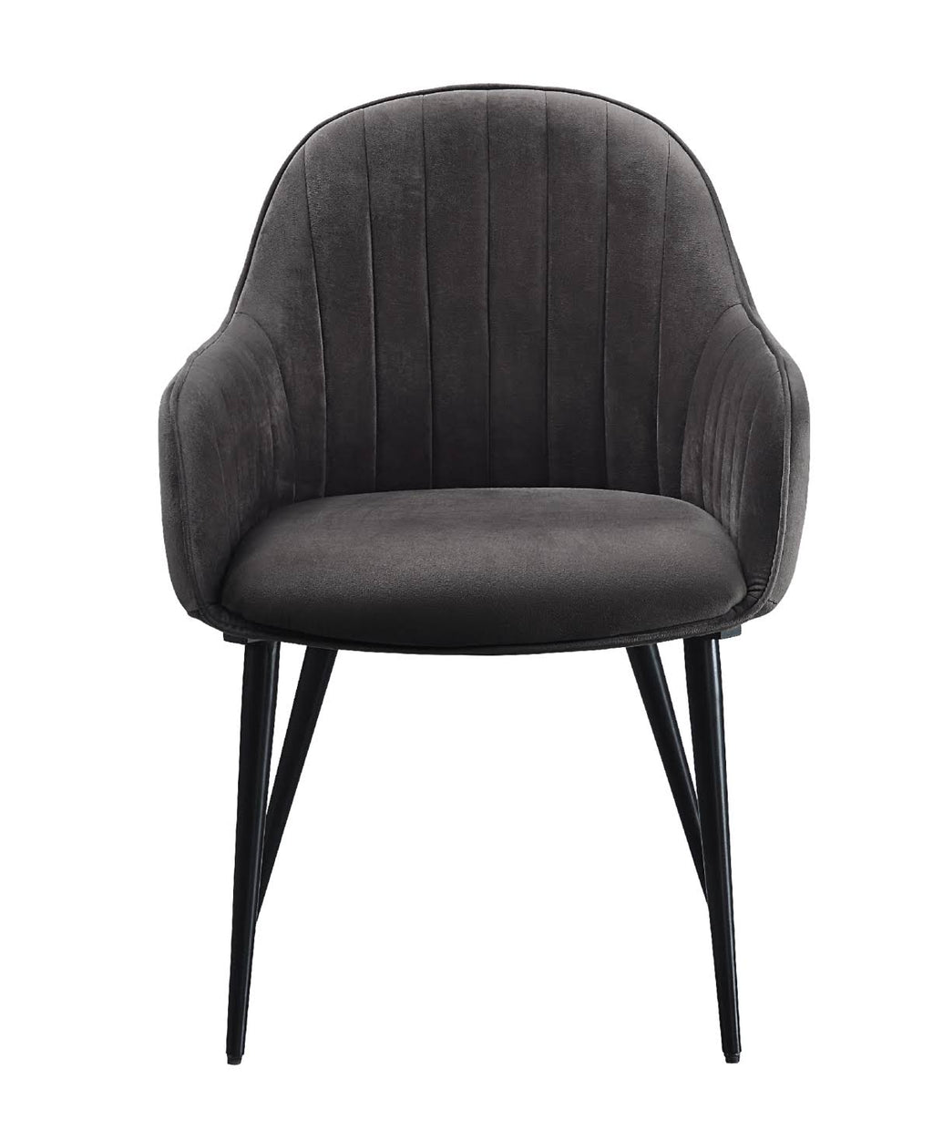Dark Gray Fabric Side Chair with Black Finish A16586