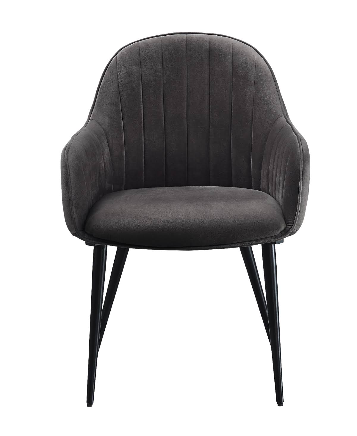Dark Gray Fabric Side Chair with Black Finish A16586