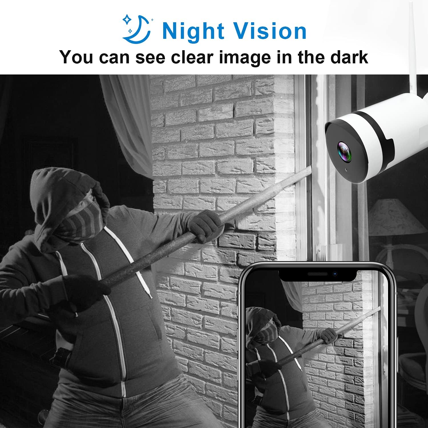 Outdoor Security Camera System with Two Cameras and Base Station A1698