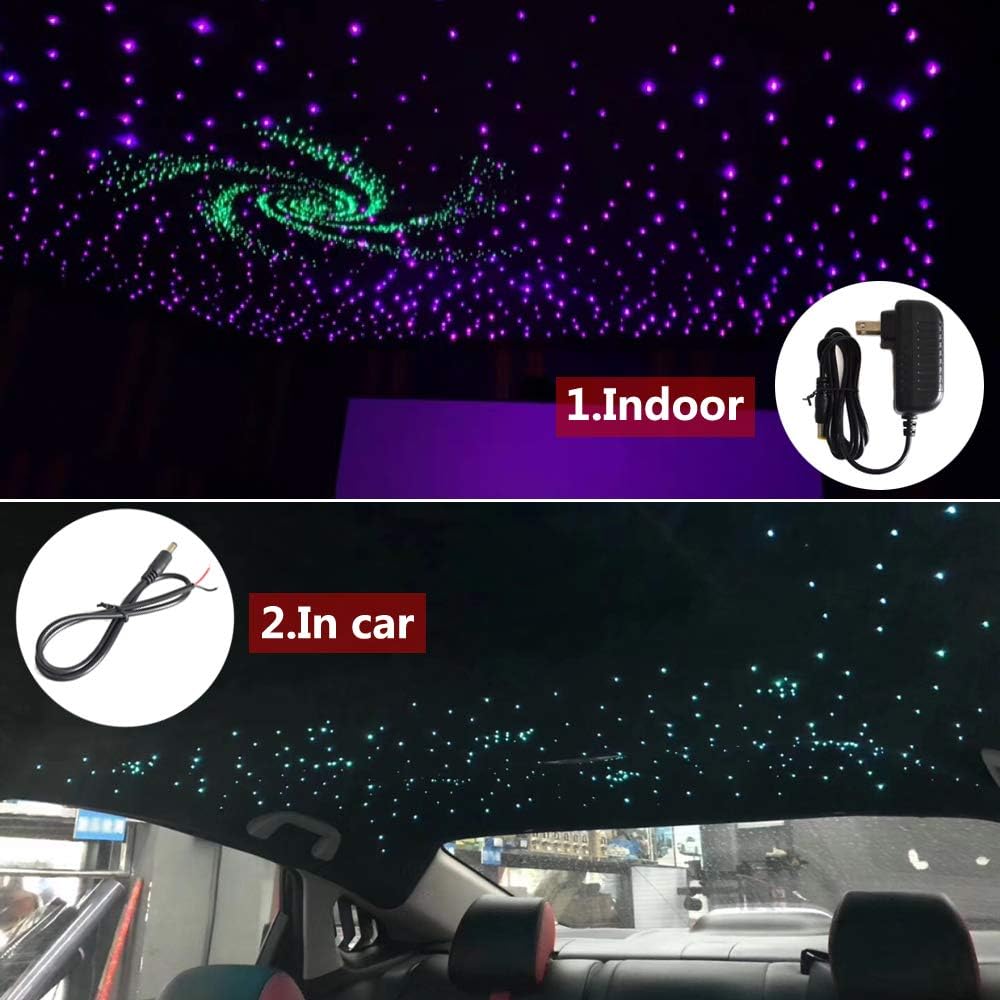 LED Fiber Optic Star Ceiling Light Kit 6W RGB 300 Strands 0.75mm 2m Star Headliner Kits R244