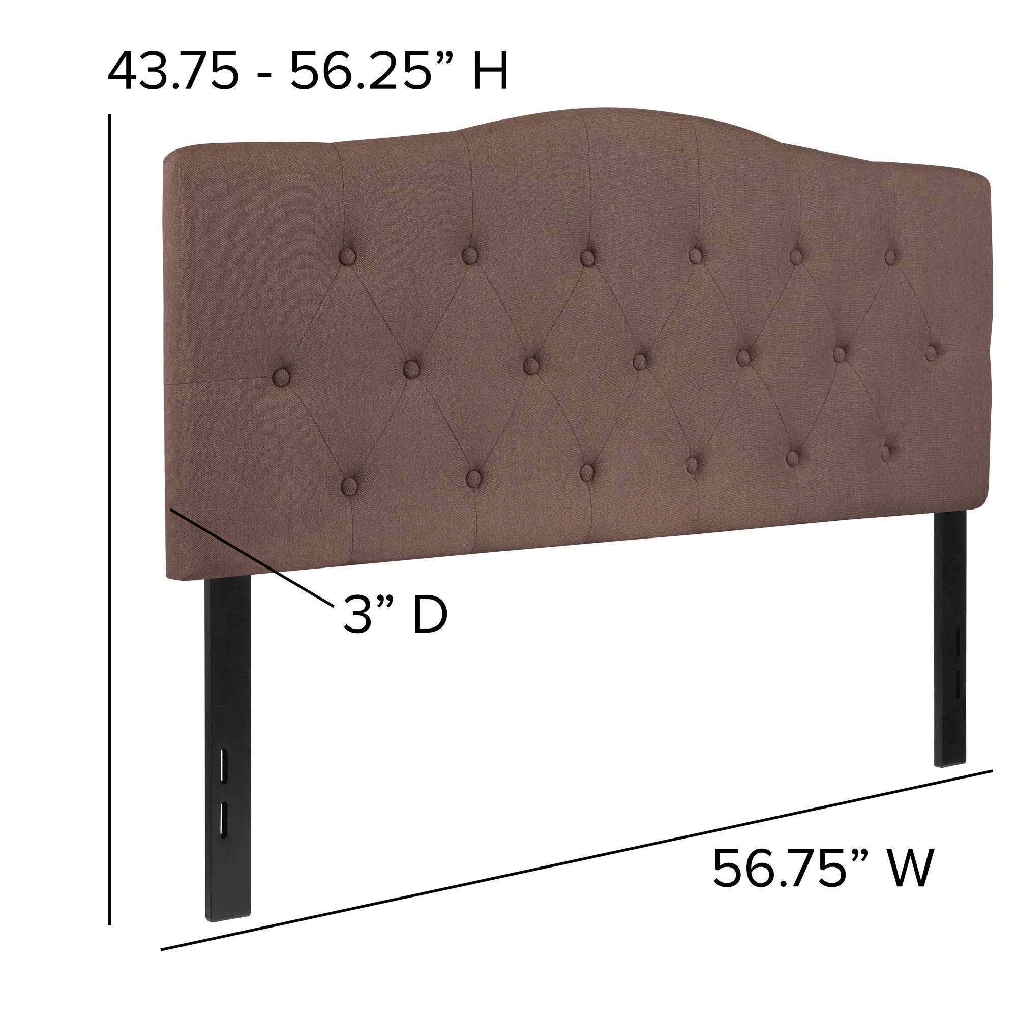 Camel Brown and Black Button Tufted Headboard Full Size E971