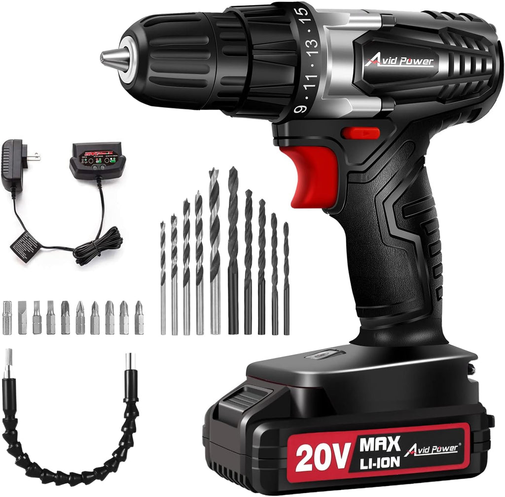 20V MAX Cordless Drill Set with 22pcs Drill Bits, Pack of 2 D74592