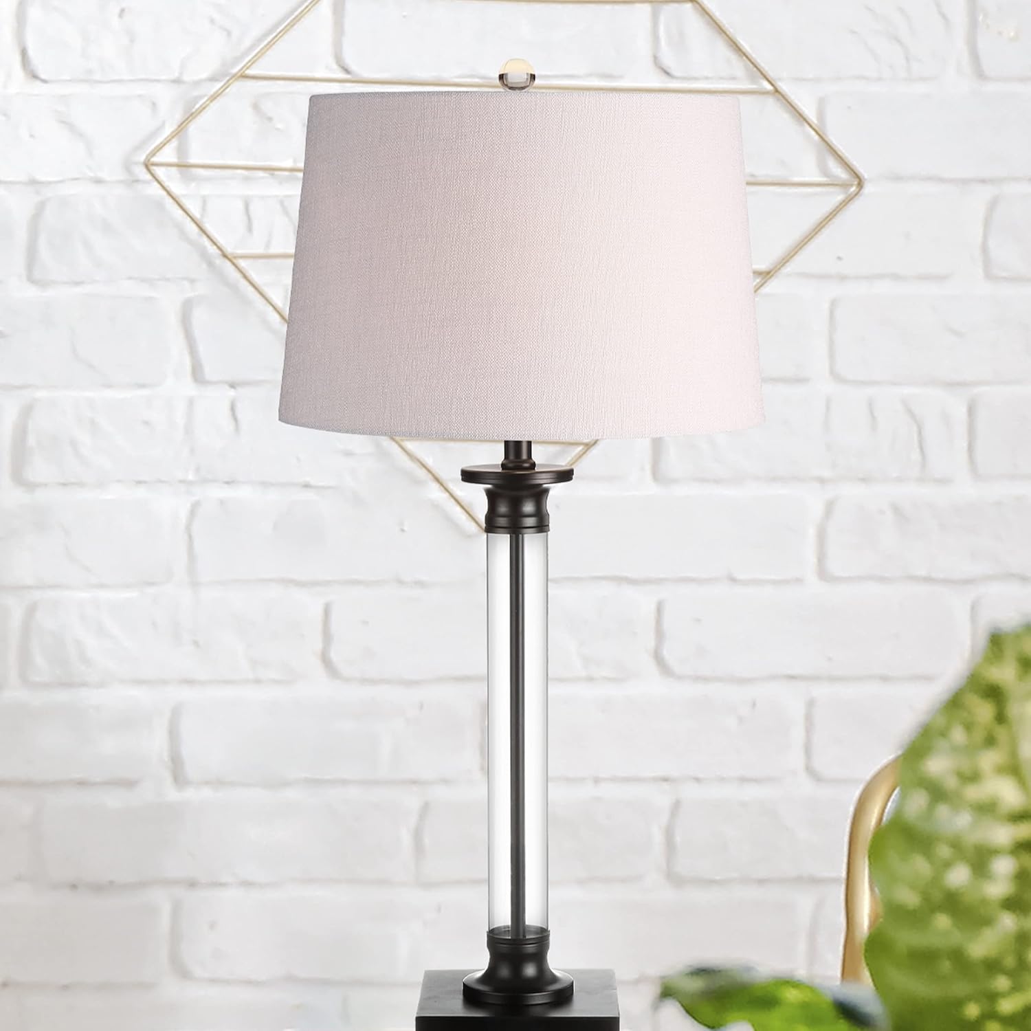 Black/Clear Glass and Metal LED Table Lamp Set of 2 M67511
