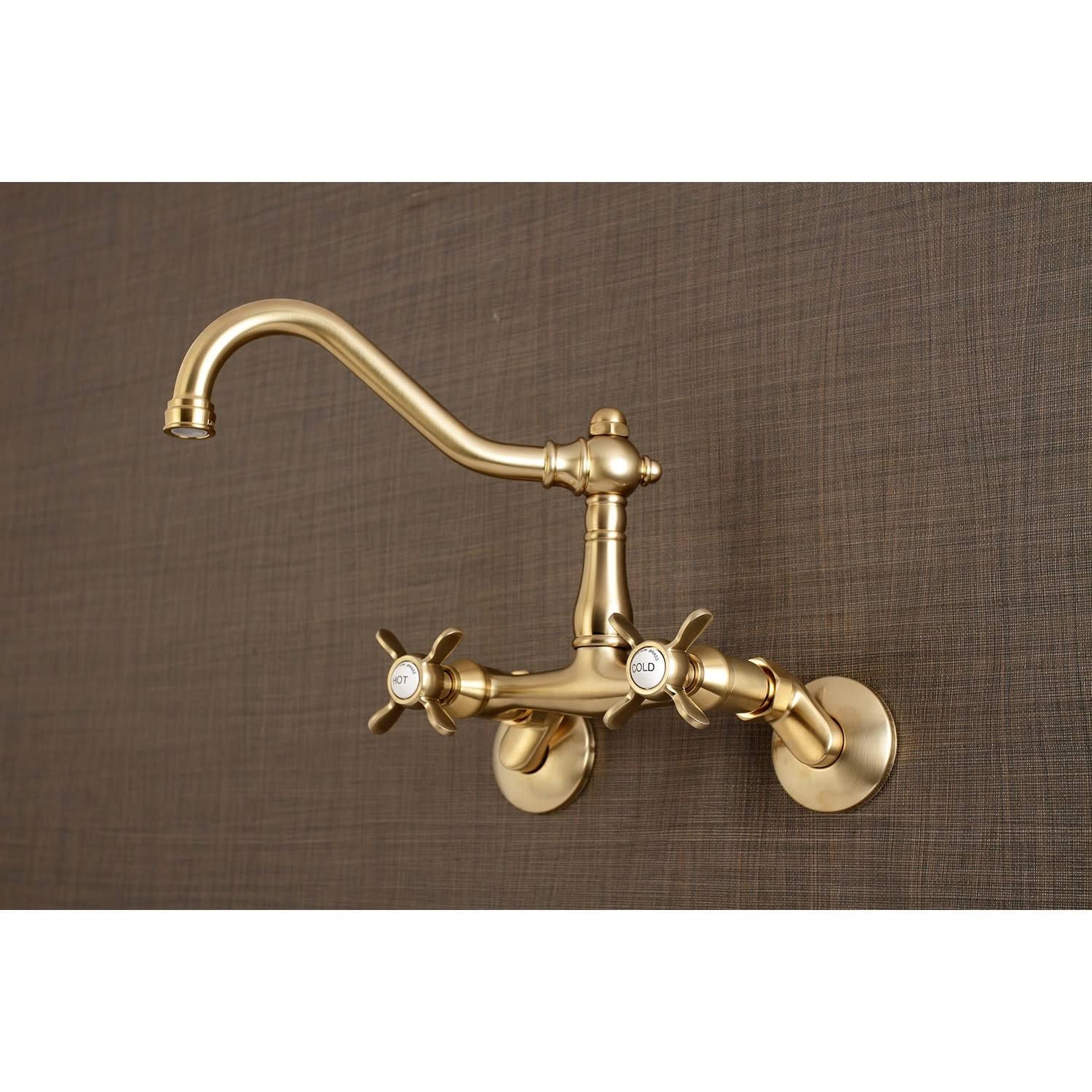 Polished Nickel Wall Mount Kitchen Faucet Q3452