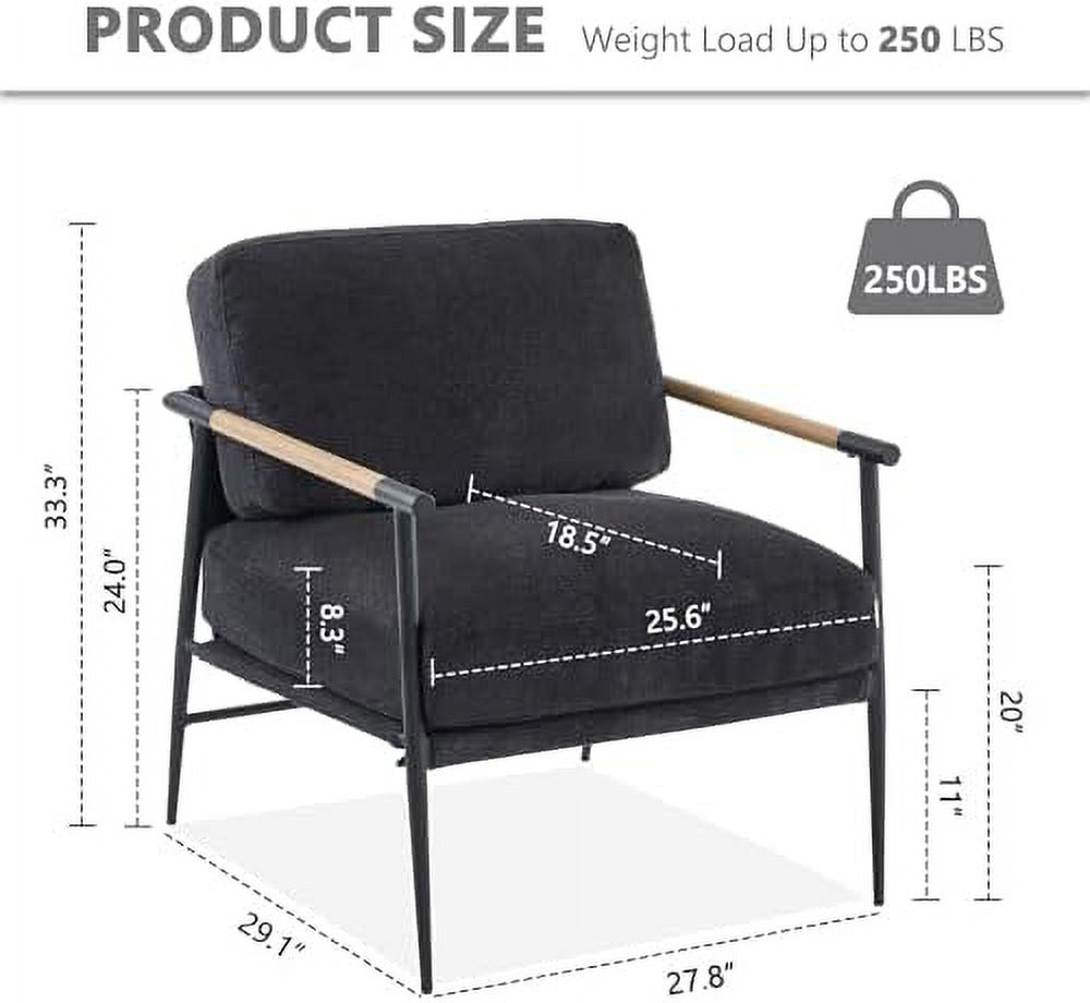 White Chenille Accent Chair with Metal Leg N7016