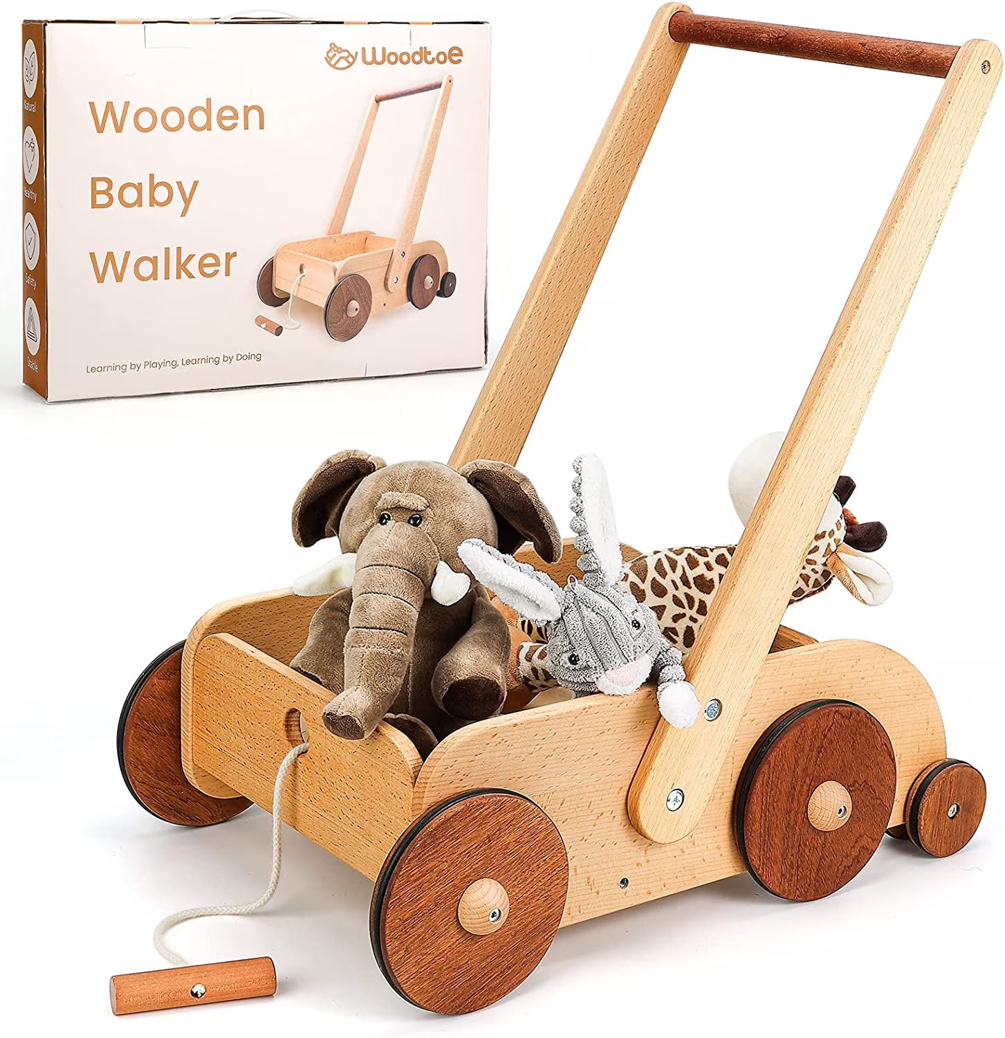 Wooden Baby Walker Push and Pull Toy Wagon Q165683
