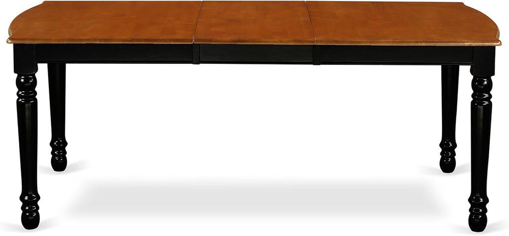 7 Piece Rectangle Wooden Dining Table with Butterfly Leaf and 6 Chairs, Black & Cherry I1680