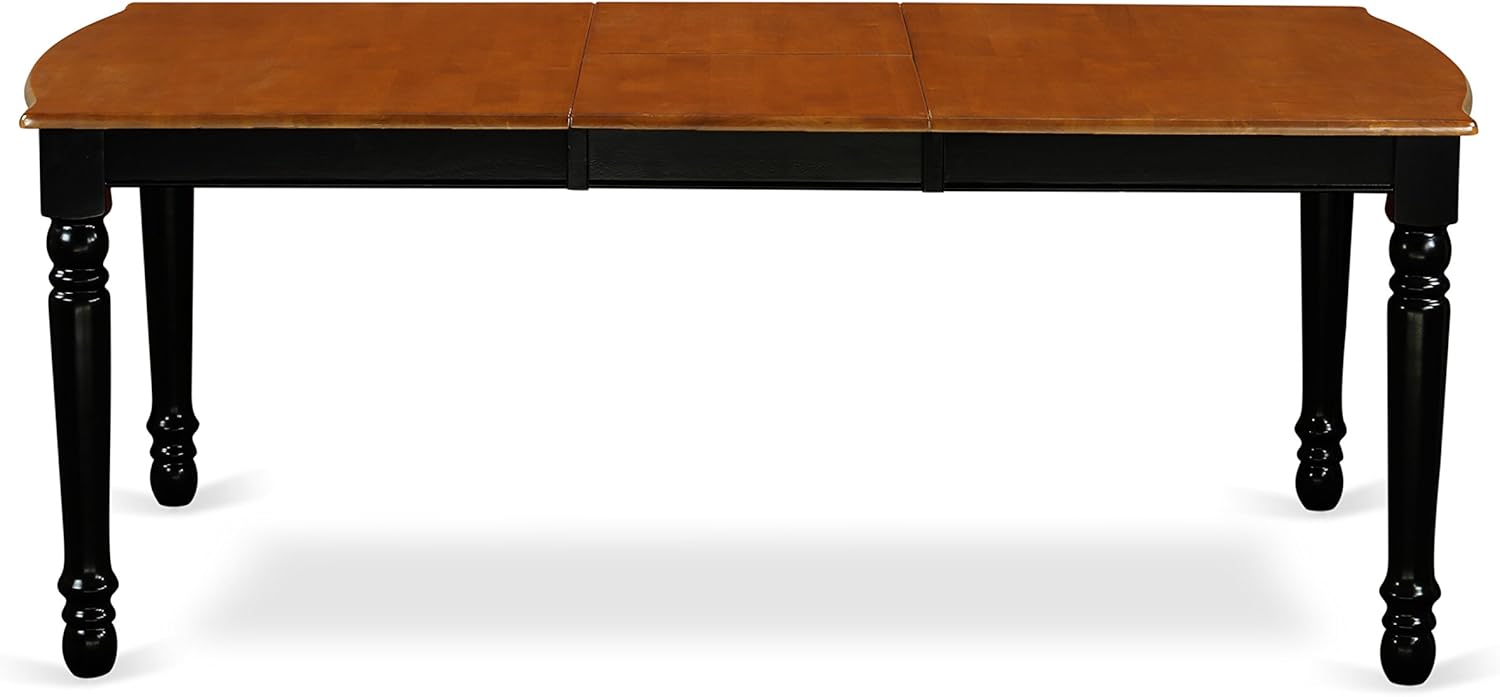 7 Piece Rectangle Wooden Dining Table with Butterfly Leaf and 6 Chairs, Black & Cherry I1680