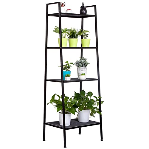 Black 4 Tier Metal Ladder Bookshelf K676