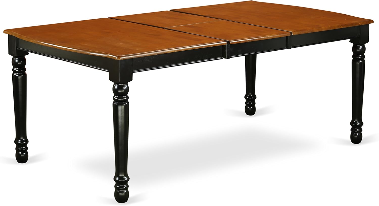 7 Piece Rectangle Wooden Dining Table with Butterfly Leaf and 6 Chairs, Black & Cherry I1680