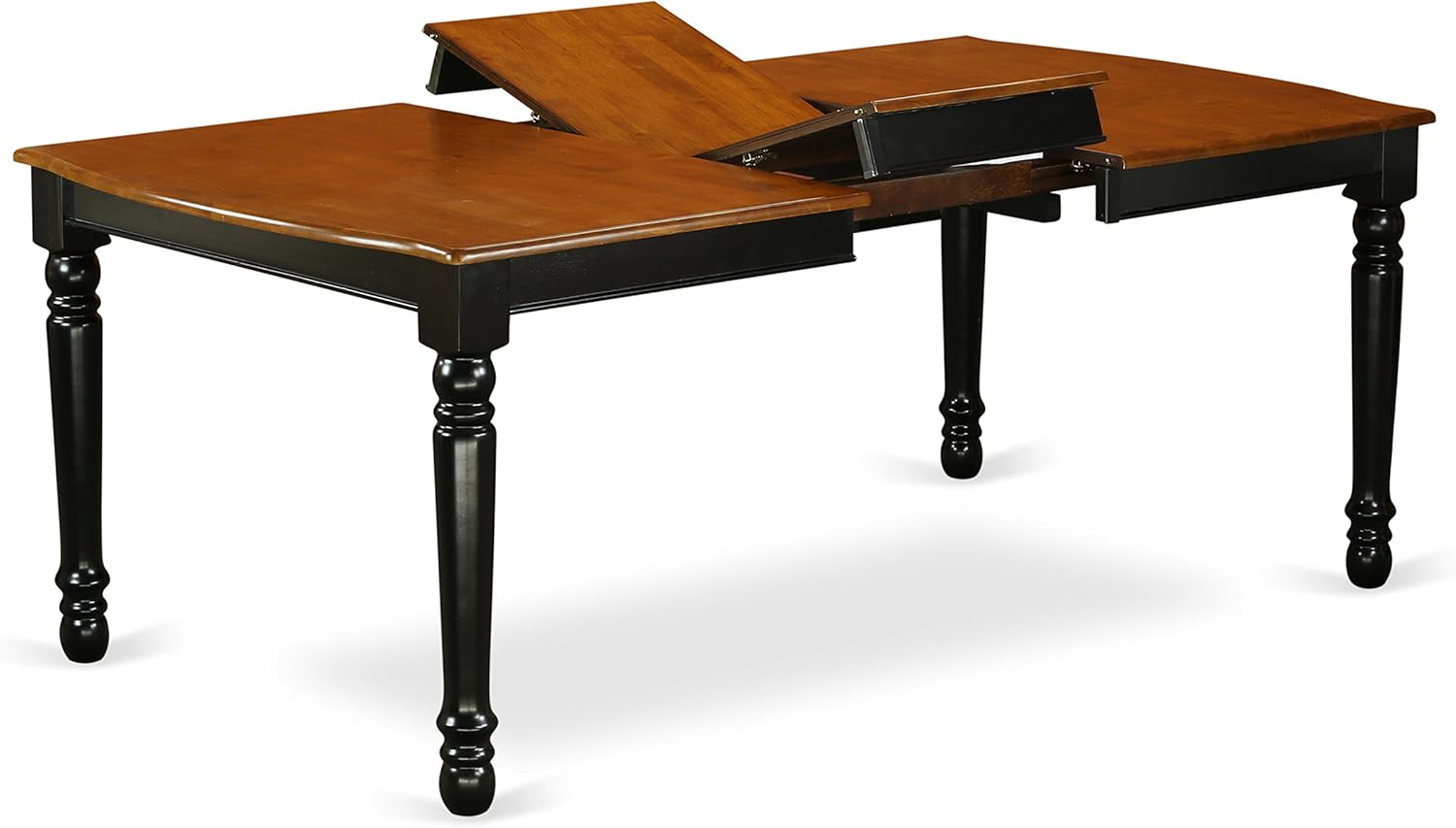 7 Piece Rectangle Wooden Dining Table with Butterfly Leaf and 6 Chairs, Black & Cherry I1680