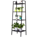 Black 4 Tier Metal Ladder Bookshelf K676