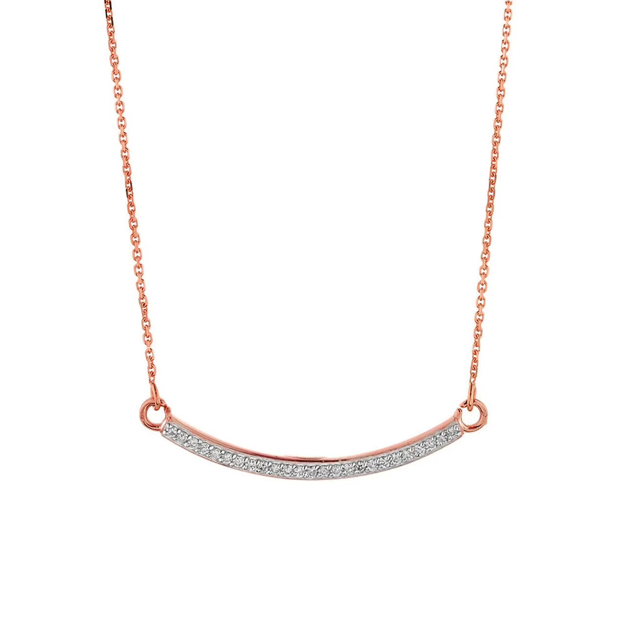 18" Curved Bar Necklace with Diamonds C538730