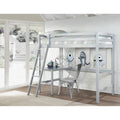 Grey Twin Study Loft Bed V536